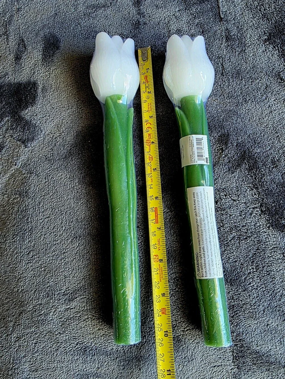 New White Tulip Taper Candle lot, Home holiday Easter spring mother's day decor